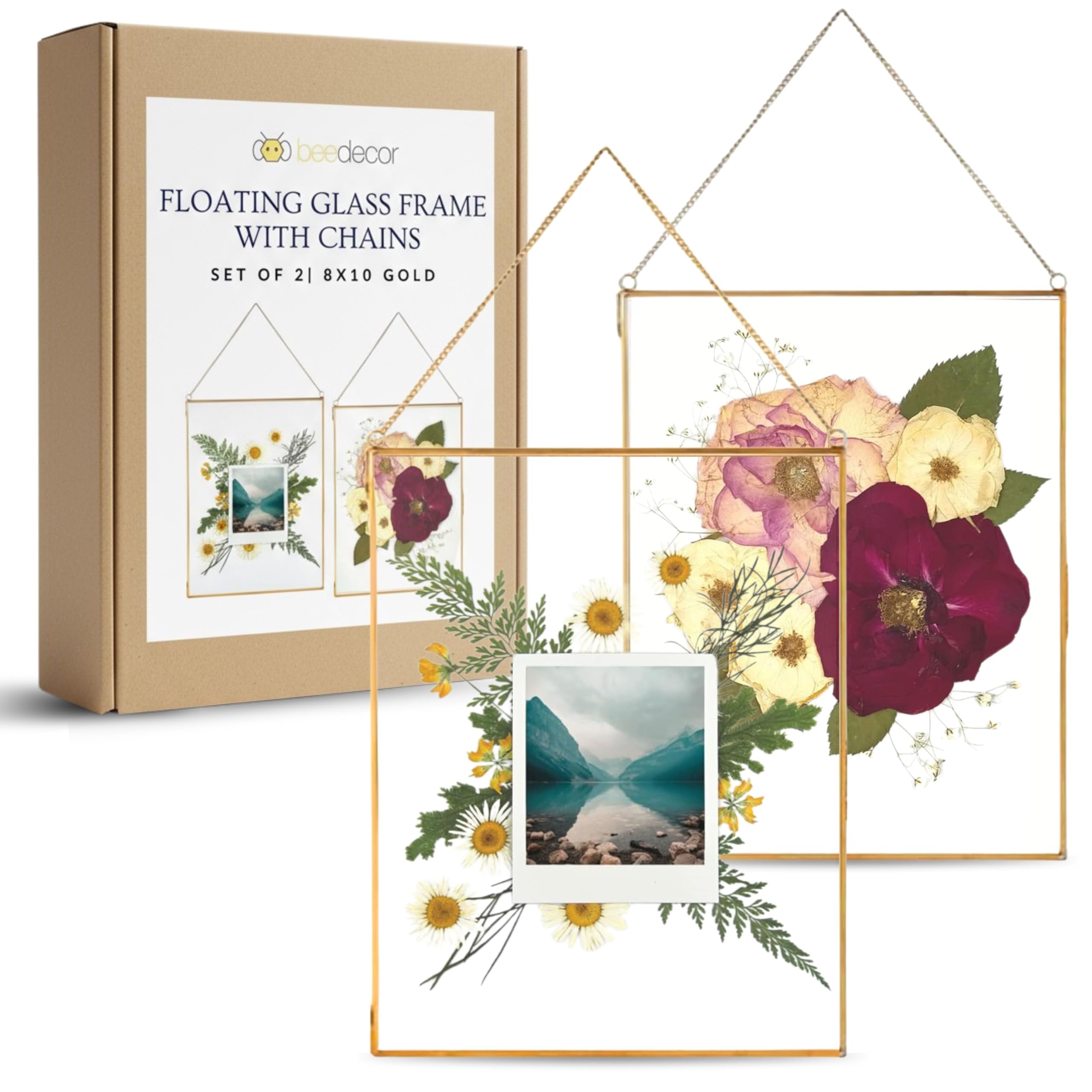 「青い花束」　花束の抽象画 金色フレーム付き 水晶パネル アートパネル 60×80cm 開運画 金フレーム付き